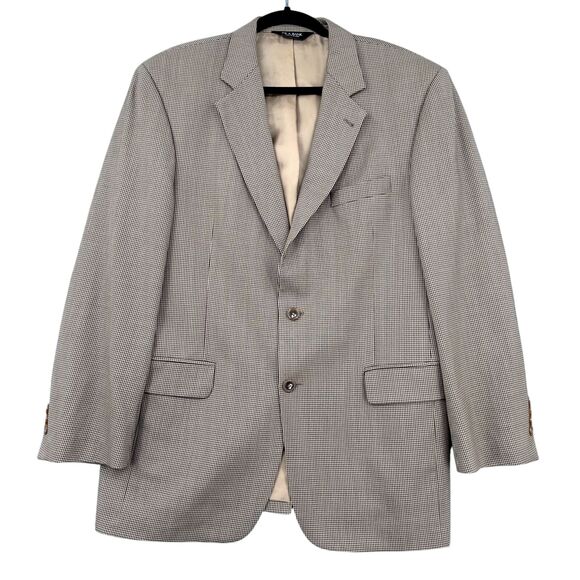 Jos‎ A Bank Gordon Brown Wool Houndstooth Blazer Suit Jacket Mens Size 41R - Picture 1 of 11